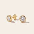Bezel-Set CZ Stud Earrings