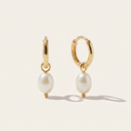 Baroque Freshwater Pearl Drop Huggies