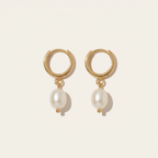 Baroque Freshwater Pearl Drop Huggies