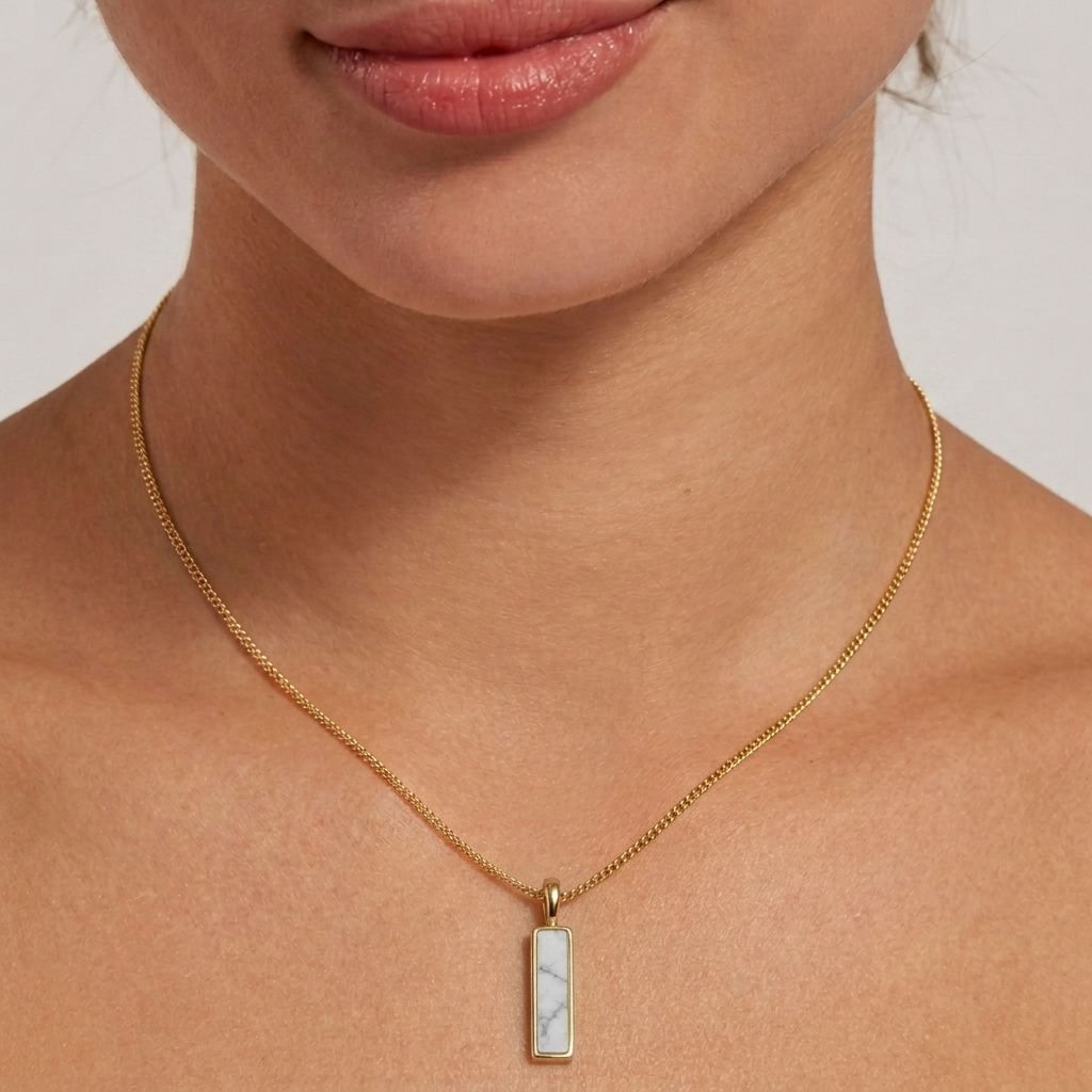 Marble Totem Pendant Necklace
