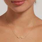 Sculpted Wave Pendant Necklace
