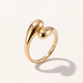 Sculpted Crossover Teardrop Ring