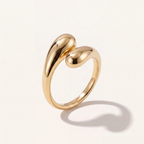 Sculpted Crossover Teardrop Ring