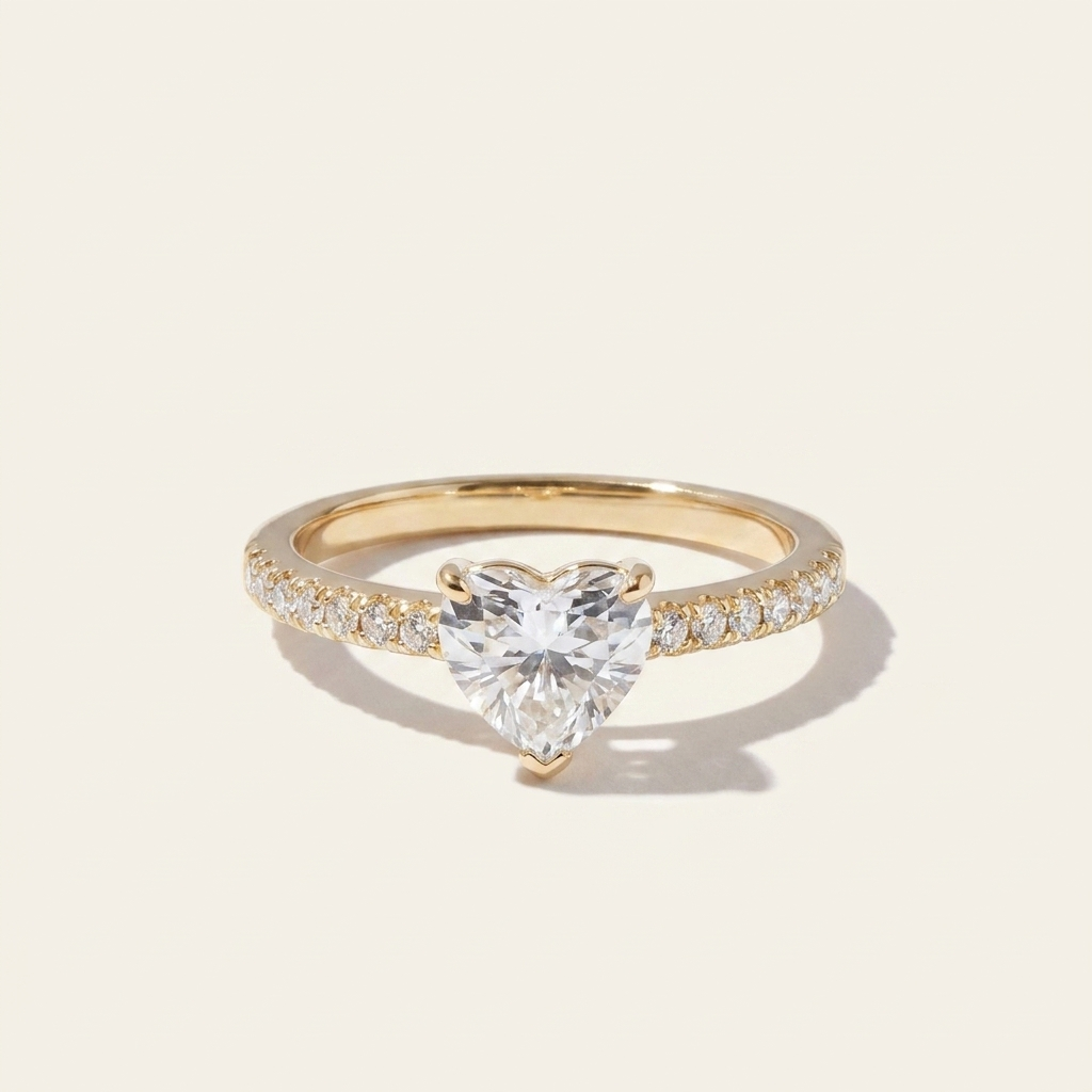 Heart-Cut Zircon Ring